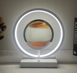 Lampka nocna LED płynący piasek klepsydra nowoczesna dekoracja