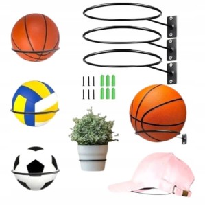 3 x Wieszak UCHWYT na piłki czapki kaski doniczki czarny