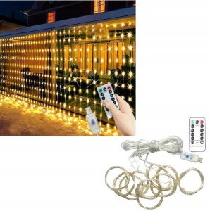 GIRLANDA KURTYNA ŚWIETLNA LAMPKI 600 LED