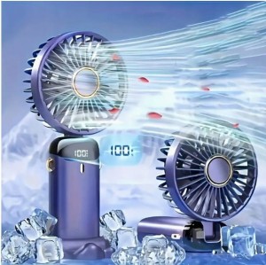 PRZENOŚNY WENTYLATOR 5-STOPNIOWA REGULACJA PRĘDKOŚCI ŁAD USB NIEBIESKI
