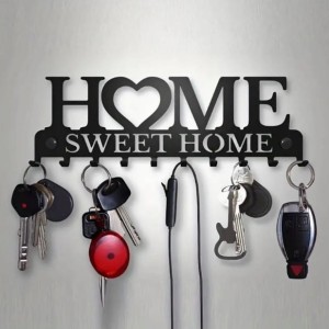 WIESZAK NA KLUCZE METALOWY HOME SWEET HOME CZARNY LOFT