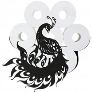 UCHWYT STOJAK WIESZAK NA PAPIER TOALETOWY OZDOBNY METAL POJEMNIK PAW