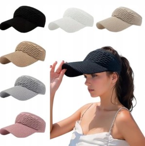 DASZEK DAMSKI PRZECIWSŁONECZNY PLAŻOWY CZAPKA Z DASZKIEM NOWOŚĆ CZARNY