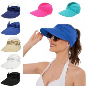 Damska czapka/kapelusz z daszkiem przeciwsłoneczny plażowy KRÓLEWSKI NIEBIE