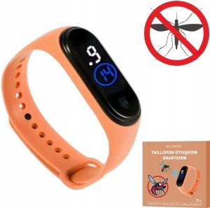 ULTRADZWIĘKOWA OPASKA BRANSOLETKA ZEGAREK PRZECIW KOMAROM NA KOMARY POMARAŃ