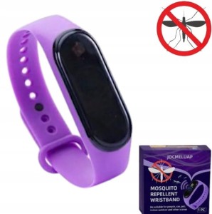 ULTRADZWIĘKOWA OPASKA BRANSOLETKA ZEGAREK PRZECIW KOMAROM NA KOMARY FIOLET