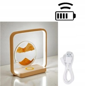 Nocna lampka LED płynący lejący piasek bezprzewodowe ładowanie POM.PIASEK