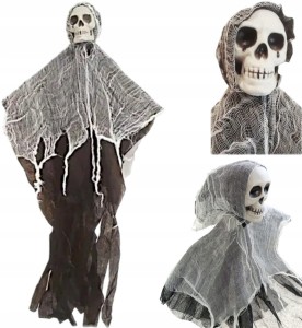 Dekoracja Halloween Wisząca Czaszka duch horror upiór zjawa ozdoba DUŻA 90