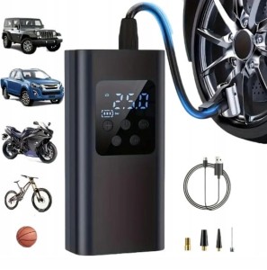 BEZPRZEWODOWY KOMPRESOR SAMOCHODOWY SPRĘŻARKA PRZENOŚNA ROWERO POMPKA16x4x8