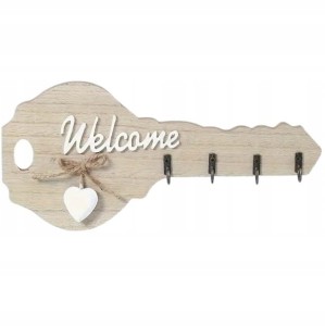 WIESZAK NA KLUCZE DREWNIANY WELCOME DREWNO SCHOWEK SKRZYNKA POJEMNIK
