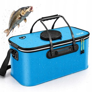Pojemnik Wędkarski 50 cm Składany Torba na Ryby Żywiec Organizer z Pokrywą