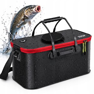 Pojemnik Wędkarski 50 cm Składany Torba na Ryby Żywiec Organizer z Pokrywą