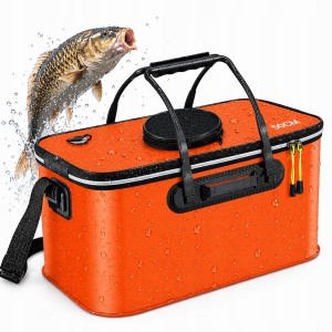 Pojemnik Wędkarski 50 cm Składany Torba na Ryby Żywiec Organizer z Pokrywą