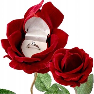 Pudełko na pierścionek zaręczynowy ślub prezent zaręczyny róża obrączkę