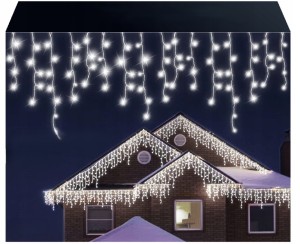 Sople LED 500 Kurtyna świetlna 20m Zimne białe światło IP44 8 trybów Flash