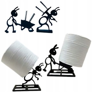 UCHWYT STOJAK WIESZAK NA PAPIER TOALETOWY OZDOBNY W KSZTAŁCIE MRÓWKI 2 szt.