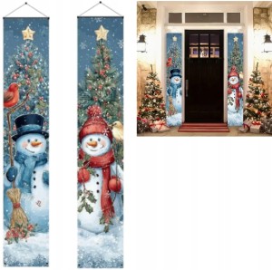 Baner świąteczny zestaw Bałwan 180×30cm dekoracja na drzwi Święta Boże Naro