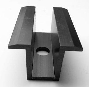 Klema środkowa Dł. 50mm anodowana czarna