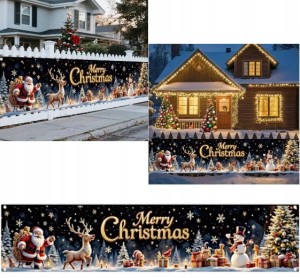 Baner świąteczny Boże Narodzenie 45x200cm na ogrodzenie taras M. Christmas