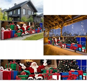 Baner świąteczny Boże Narodzenie 45x200cm na ogrodzenie taras Mikołaj + Pre