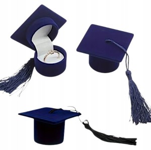 Pudełko na pierścionek kolczyki obrączka prezent Czapka Absolwenta