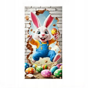 Baner wielkanocny na drzwi Królik pisanki dekoracja Wielkanocna Wielkanoc