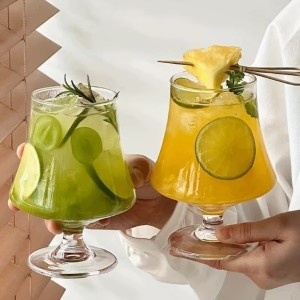 AURORA Szklanki na nóżce 450 ml 2 szt. do drinków deserów kawy nowoczesne