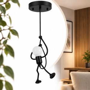 Lampa wisząca MR.LIGHT czarna ludzik wspinacz loft industrialna designerska